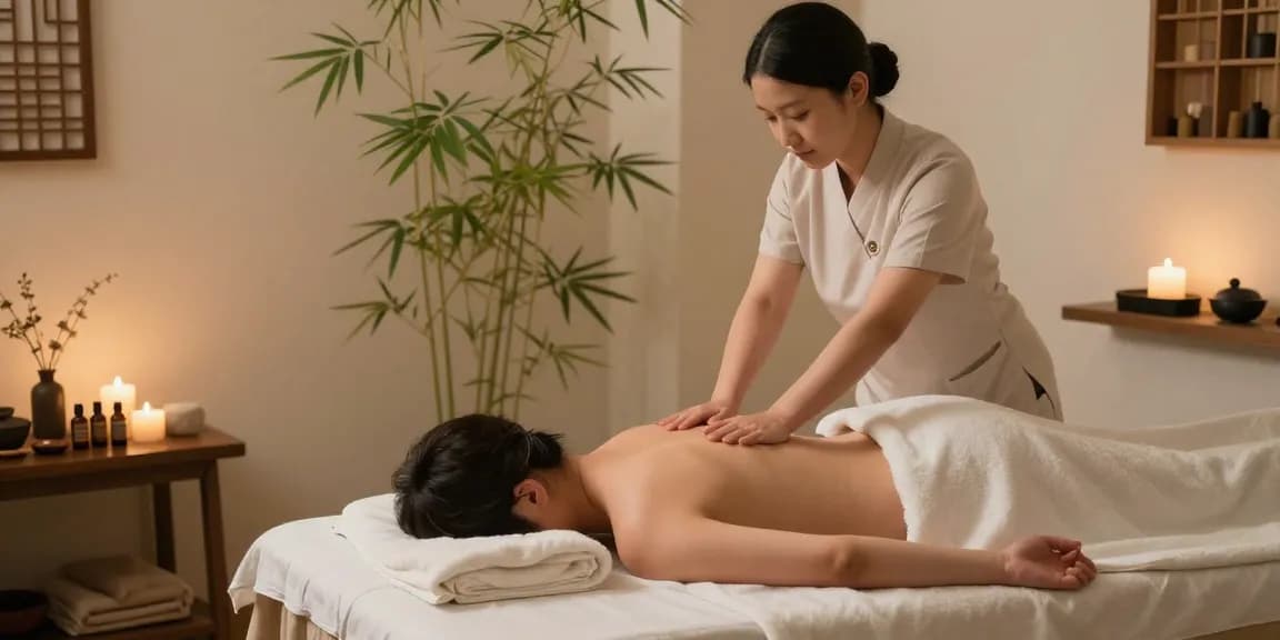 성남출장안마 전문 마사지사가 편안한 분위기에서 고객에게 마사지 서비스를 제공하는 모습