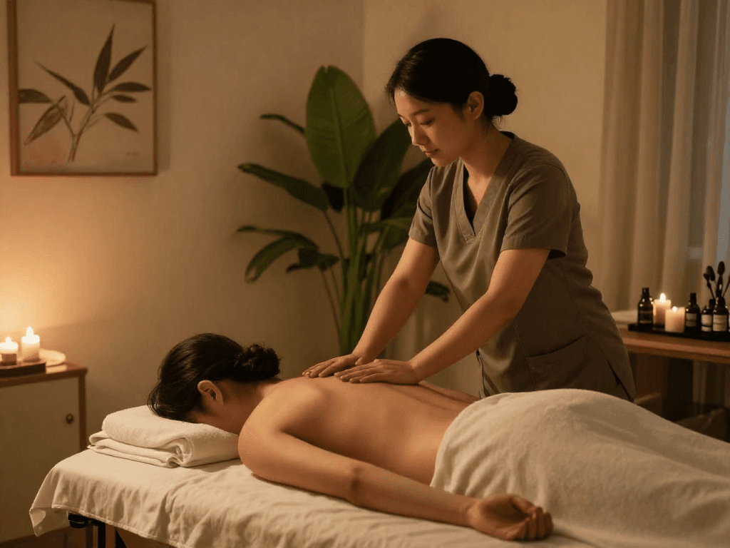 출장안마 service in a calming home environment with a professional therapist.