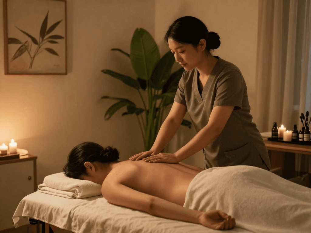 출장안마 service in a calming home environment with a professional therapist.