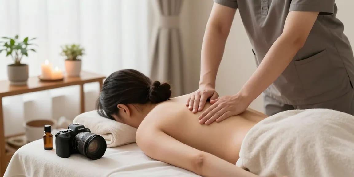 동탄마사지 전문 마사지사와 함께 편안한 마사지 경험을 제공하는 장면