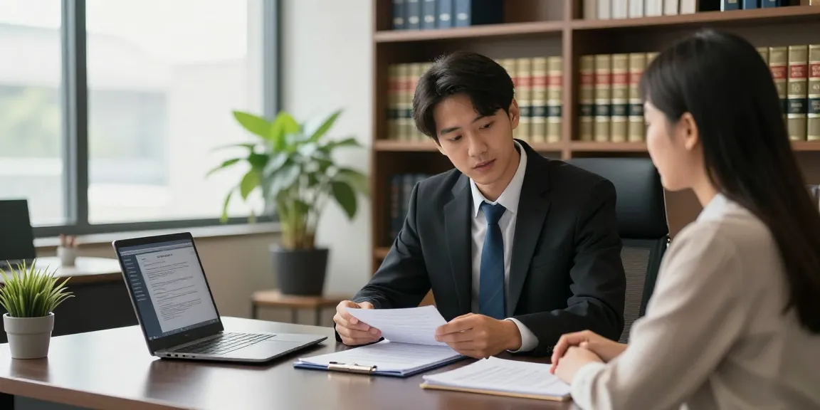 Engaged consultation with a lawyer discussing next page legal matters in a modern office.