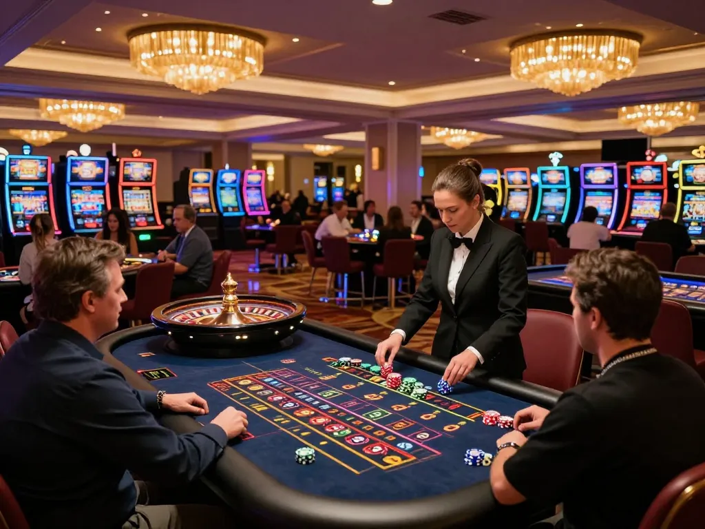 Engaged players placing bets at a tr88 casino roulette table during an exciting game.