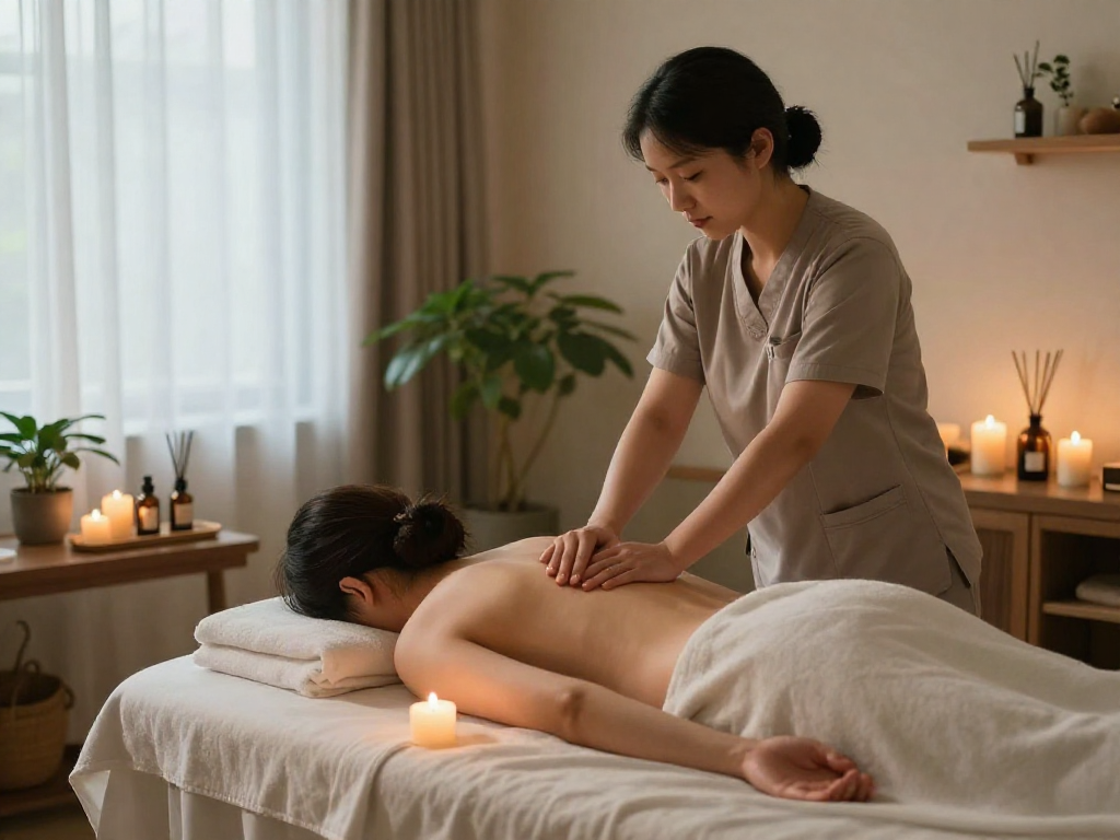 Experience relaxation with 안양출장안마 in a serene spa setting, featuring soothing ambiance and therapeutic massage.