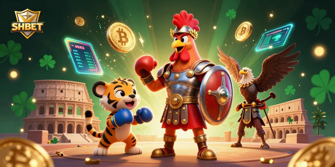 Experience thrilling betting action at SHBET with the vibrant 3D casino illustration featuring unique game elements.