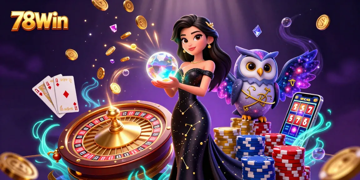Spin to win at 78Win with a captivating casino scene featuring dazzling gaming elements.