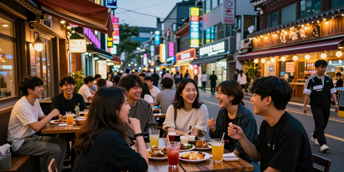 퀸알바를 통해 강남의 활기찬 유흥 문화를 즐기는 젊은이들의 모습.