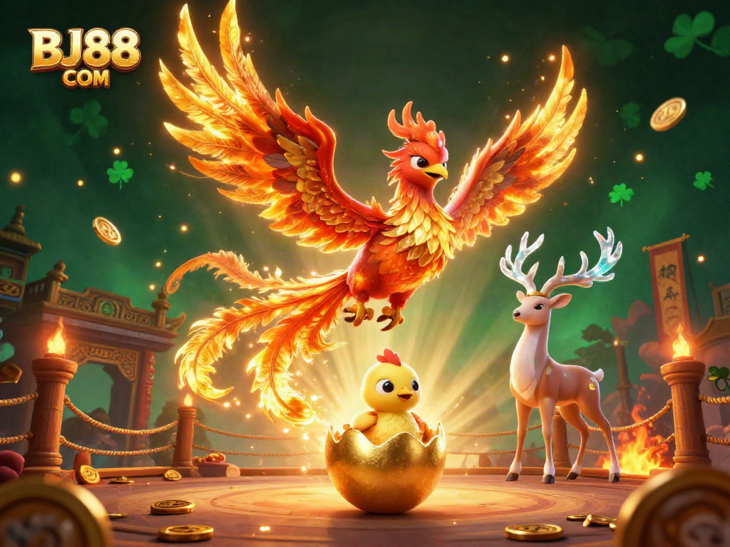 Engage with BJ88 COM's vibrant energy showcased in a colorful casino scene.