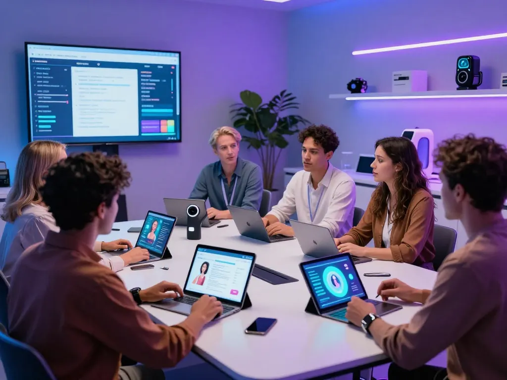 Innovative lab showcasing AI sex technology tools for sexual wellness.