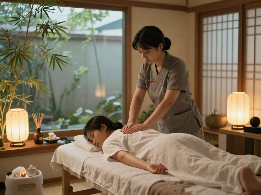 Relaxing massage therapy session showcasing 동탄출장마사지 in a serene spa environment with calming decor.