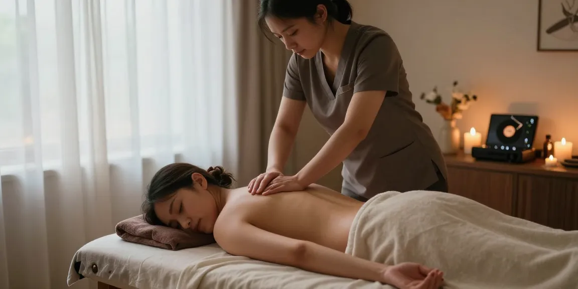 용인출장안마에서 제공되는 편안한 홈 마사지 서비스 장면.