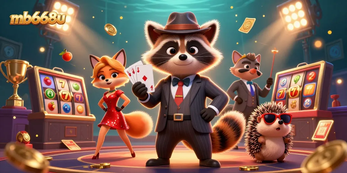 Play exciting slots with mb668u featuring a suave raccoon, glamorous fox, and bouncy hedgehog.